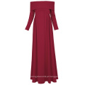 Kate Kasin Sexy Womens Maternity Long Sleeve Off Shoulder Long Maxi Dress Vestido de maternidade vermelho vinho KK000677-1